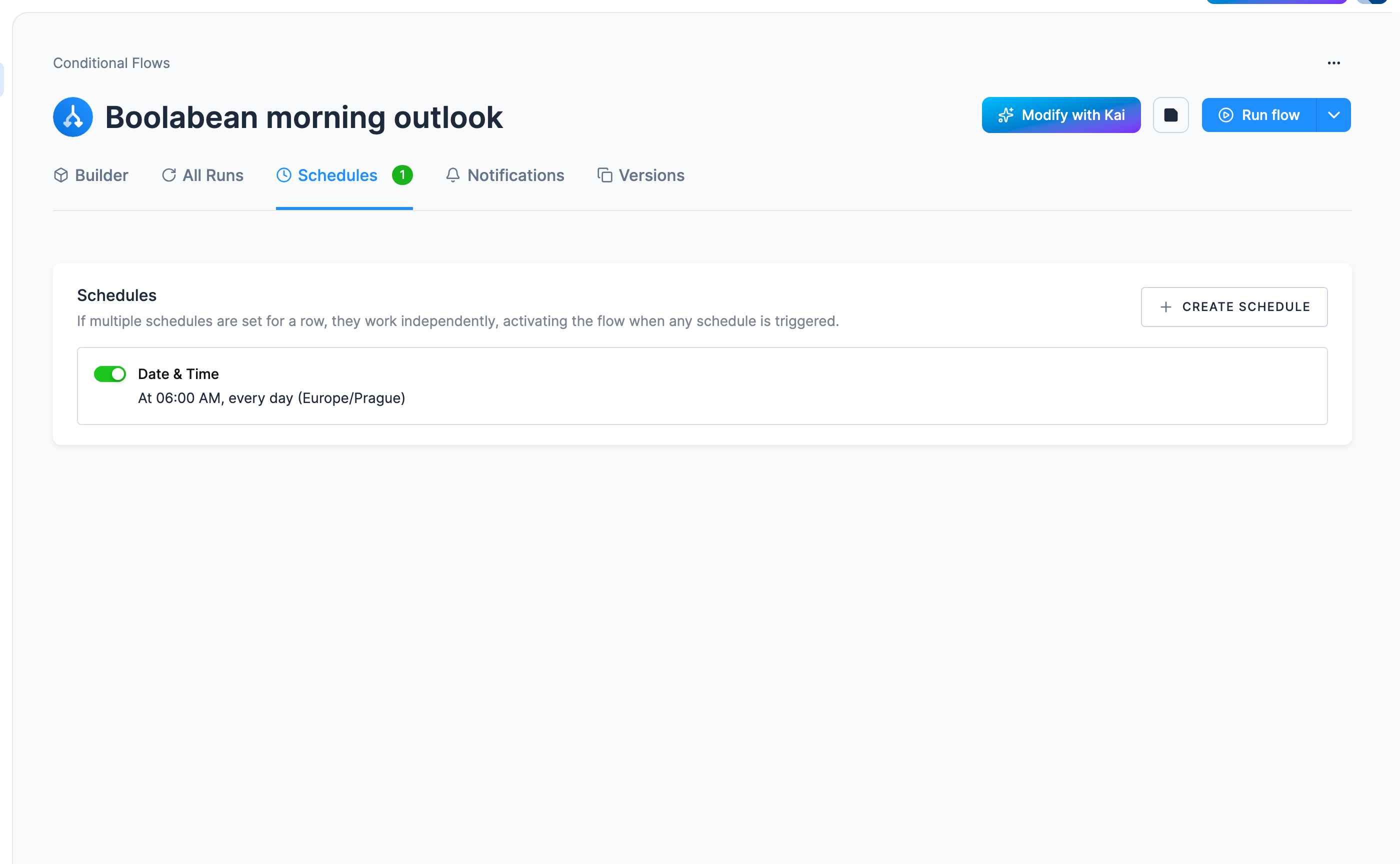 Screenshot - The schedule