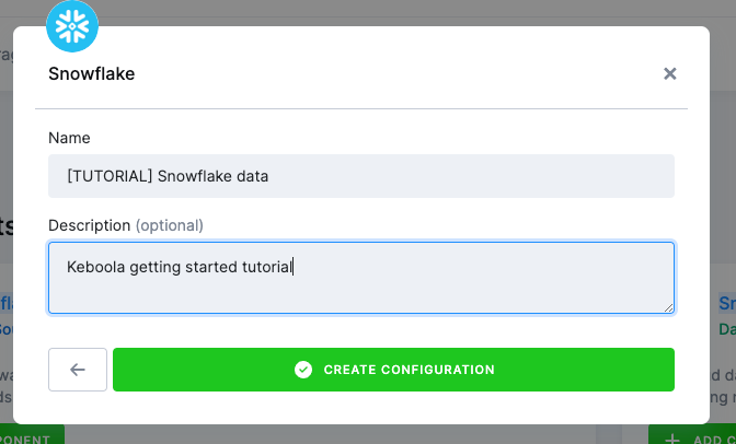 Screenshot - Create the configuration