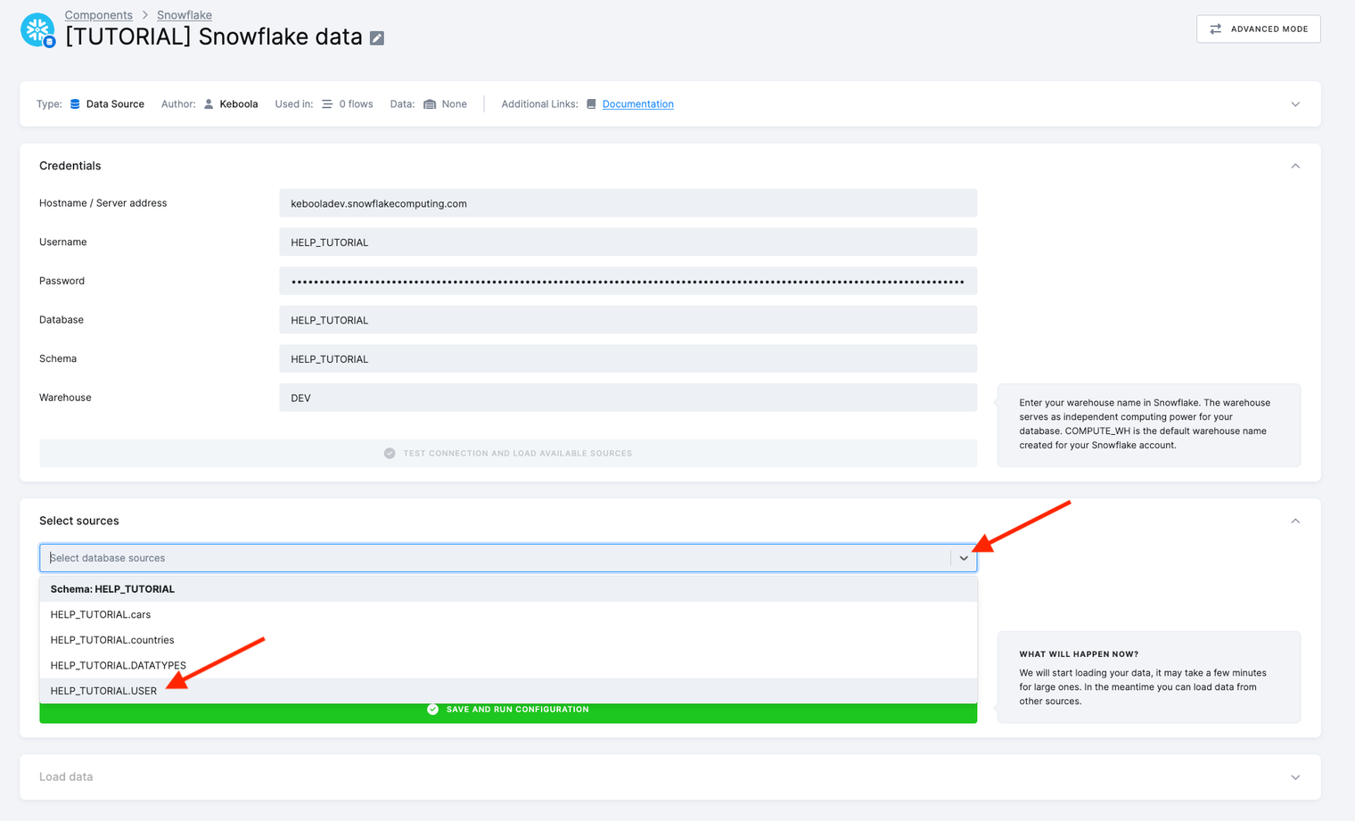 Screenshot - Select sources