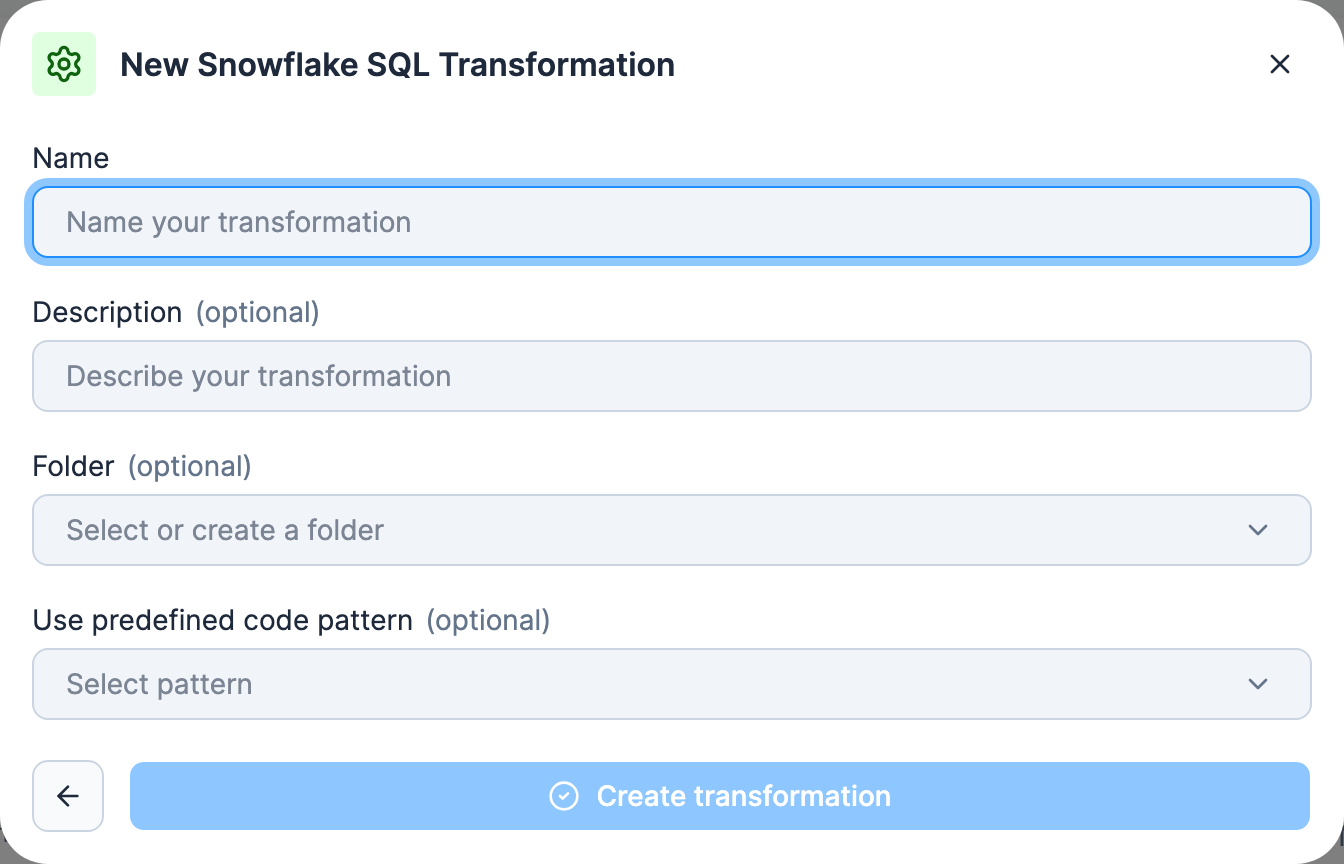 Screenshot - Name the transformation