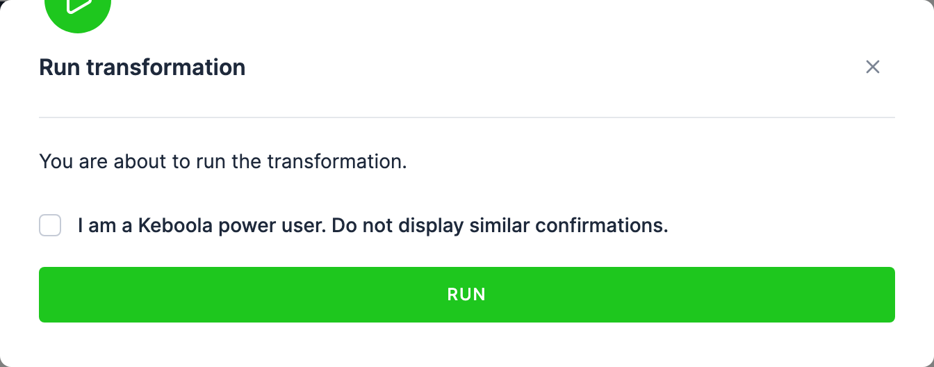 Screenshot - Running the transformation