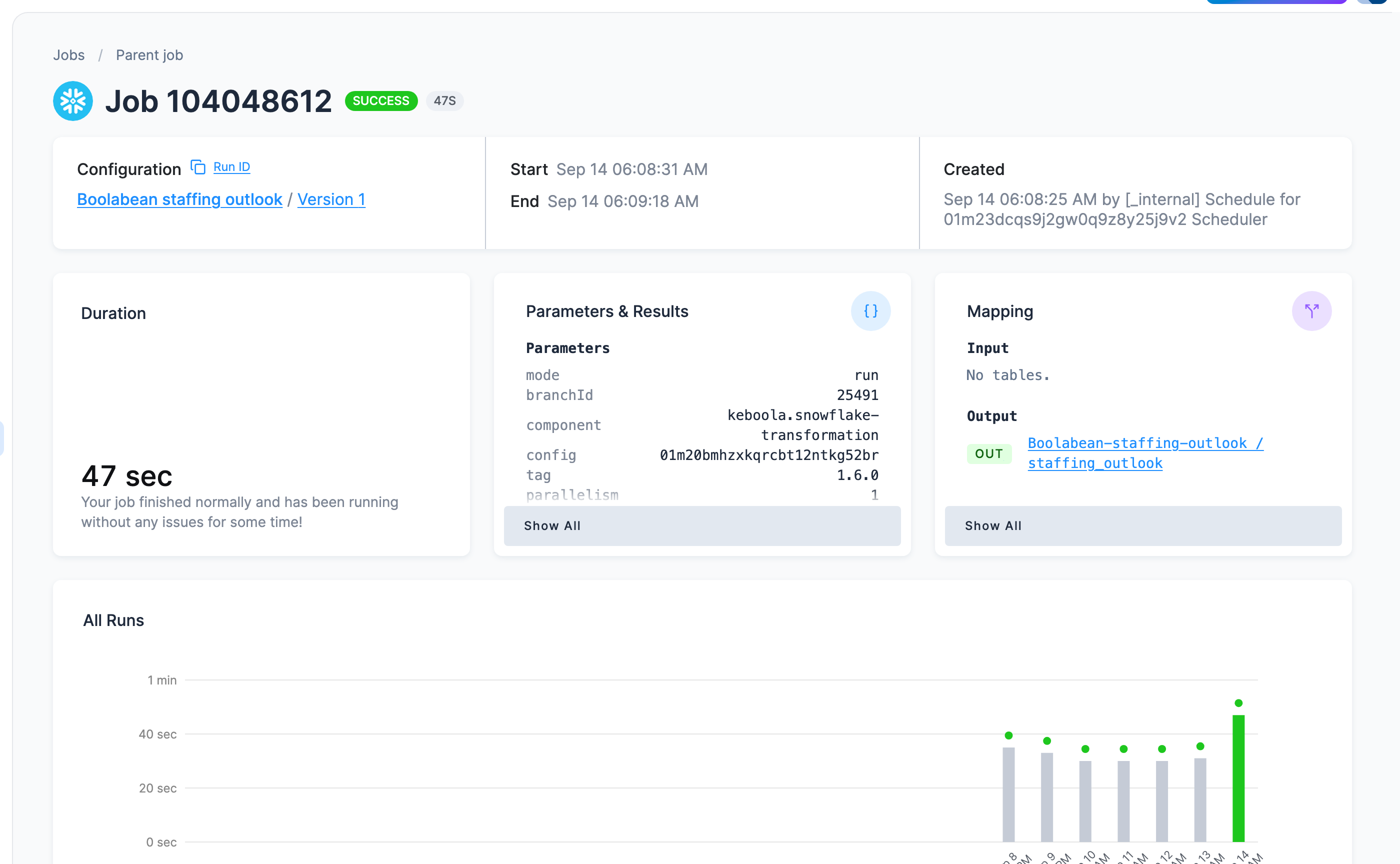 Screenshot - Successful job